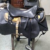 Зоотовары handmade. Livemaster - original item Cavalry (Dragoon) saddle set in black. Handmade.