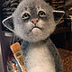 Кот с томиком, Войлочная игрушка, Москва,  Фото №1
