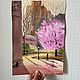 Spring sunset in New York cityscape watercolor cherry blossom. Pictures. marselart. My Livemaster. Фото №5