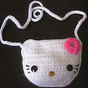 Работы для детей, handmade. Livemaster - original item BAG FOR GIRLS Hello Kitty knitted. Handmade.