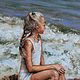 Girl and the sea. Oil on canvas on hardboard. 30h30 cm. Pictures. Tatiana Chepkasova. My Livemaster. Фото №4