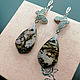 Large silver earrings with rhodonite ' Butterflies'. Earrings. Jewelry just for You (G-Korchagina). My Livemaster. Фото №6