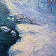 Oil painting of a winter landscape in bluish - pink tones. Pictures. kartina-sochi. My Livemaster. Фото №4