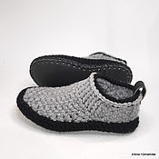 Обувь ручной работы handmade. Livemaster - original item Unisex slippers-socks, p. .39, gray half-wool. Handmade.