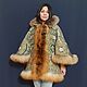 Order Jacket with a green pattern and fox fur. National Brand. Livemaster. . Outerwear Jackets Фото №3