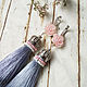 Earrings with silk tassels Misty rose, Tassel earrings, Moscow,  Фото №1