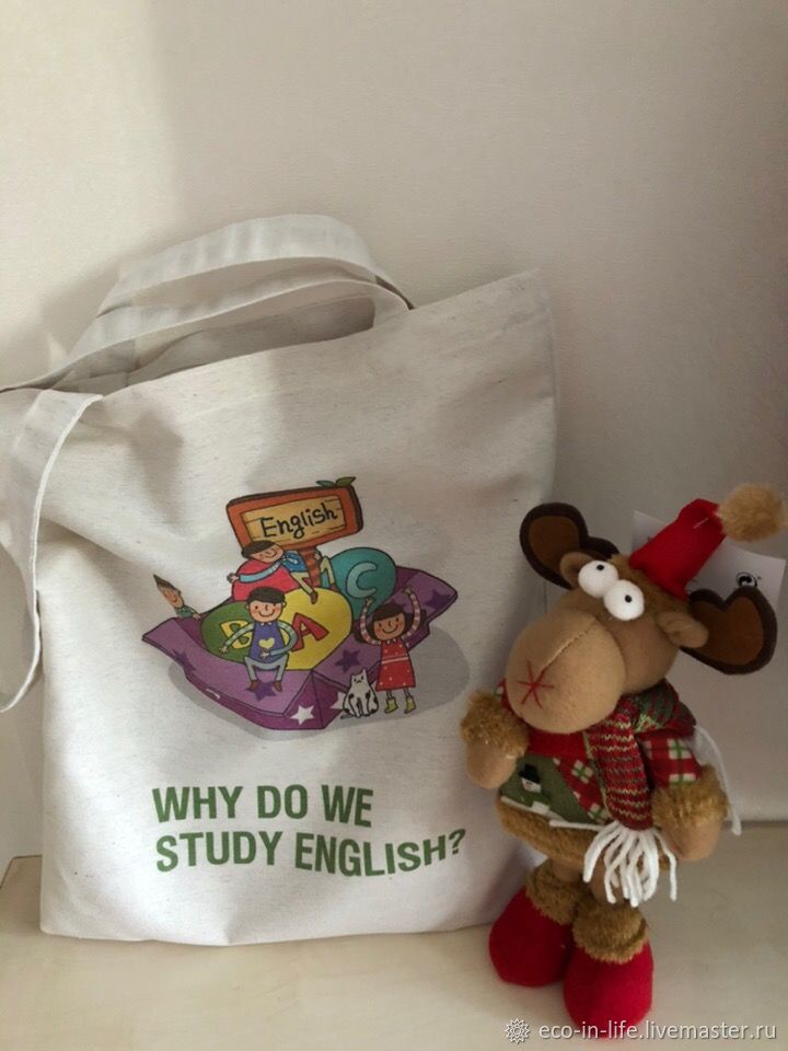 Экосумка для книг «Why do we study english?» 2 дизайна