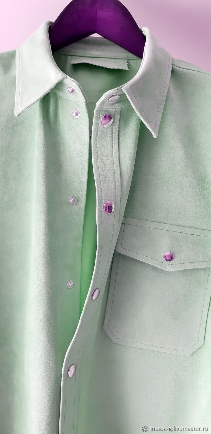 Mint-colored suede shirt, Shirts, Moscow,  Фото №1