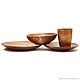 Обеденный деревянный набор из пихты (3 тарелки и стакан). TN33. Тарелки. ART OF SIBERIA. Ярмарка Мастеров.  Фото №4