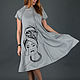 Spring cotton MIDI dress, print Dress-DR0129W2, Dresses, Sofia,  Фото №1