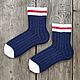 Темно-синие вязаные шерстяные носки RussianSocks теплые шерстяные. Носки. RussianSocks ВЯЗАНЫЕ НОСКИ ВАРЕЖКИ. Интернет-магазин Ярмарка Мастеров.  Фото №2