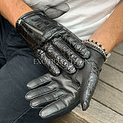 Аксессуары handmade. Livemaster - original item Men`s Crocodile Leather Gloves. Handmade.