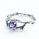 Order Twin silver ring with  amethyst. Ringlin's shop. Livemaster. . Rings Фото №3