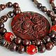 Stone rose necklace with large carved pendant Jasper breccia. Necklace. Roxana flowers. My Livemaster. Фото №4
