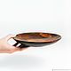 Wooden flat plate made of cedar 21,5cm. T99. Plates. ART OF SIBERIA. Online shopping on My Livemaster.  Фото №2