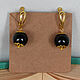 Earrings with black agate in gold. Earrings. CvetlanaCm (avtorbiju). My Livemaster. Фото №4