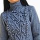 Sweater women's Winter garden, cones, large knit, wool blend, blue, Sweaters, Voronezh,  Фото №1
