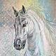 Oil painting with a horse. Painting with a white horse, Pictures, Moscow,  Фото №1