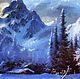 Заказать Утро в горах 60х35см, пейзаж,  живопись, сюжетная картина. Иосиф, художник (Joseph). Ярмарка Мастеров. . Картины Фото №3