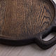 Dark oak plate with handles, diameter 27cm. Utensils. Foxwoodrus. My Livemaster. Фото №6