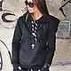 Заказать Черная спортивная толстовка с капюшоном и карманами - TP0709W. EUG FASHION. Ярмарка Мастеров. . Свитшоты Фото №3