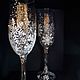 New Year's glasses with the painting 'Snowflakes' (Pair), Wine Glasses, Kaliningrad,  Фото №1