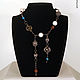 Order Jewelry set with tiger eye and pearls. Necklace and earrings. talking-sweater. Livemaster. . Jewelry Sets Фото №3