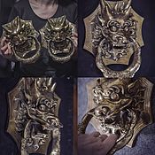 Для дома и интерьера handmade. Livemaster - original item Door handles Tibetan Dragons pair of different models. Handmade.