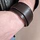Заказать Браслет кожаный мужской широкий Гризли. Grizzly-leather. Ярмарка Мастеров. . Браслет-манжета Фото №3