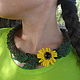 Order Necklace Sunflower. Necklace hryvnia made of beads with agate bead. IrinaSkripkaMBeads. Livemaster. . Necklace Фото №3