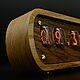 Lamp clock Solid oak by Lauro Preto on IN-12 indicators. Tube clock. Tube-time (tube-time). My Livemaster. Фото №4