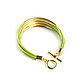 Leather bracelet 'Summer herbs' green leather bracelet. Cuff bracelet. Irina Moro. My Livemaster. Фото №6