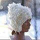 Hat helmet felt 'Tenderness' white wool, Caps, St. Petersburg,  Фото №1