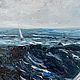 Заказать Парусник море картина маслом Корабль Пасмурное море. Valery Art / Валерия Дмитриева. Ярмарка Мастеров. . Картины Фото №3