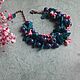 Браслет из полимерной глины Черничный с цветами. Браслет из бусин. Melihova_jewelry Украшения HANDMADE. Интернет-магазин Ярмарка Мастеров.  Фото №2