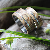 Украшения handmade. Livemaster - original item Wooden rings with cooper. Handmade.