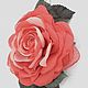 FABRIC FLOWERS. Chiffon rose brooch ' Coral'. Brooches. fioridellavita. My Livemaster. Фото №4