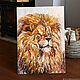 Lion oil painting on canvas. Portrait of an animal in oil TO ORDER, Pictures, Astrakhan,  Фото №1