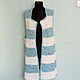 Order Knitted vest white and turquoise ' Sailor'. vyazanaya6tu4ka. Livemaster. . Vests Фото №3