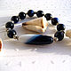 Order A bracelet made of beads: Agate blue-white bracelet. AfricaForever. Livemaster. . Bead bracelet Фото №3