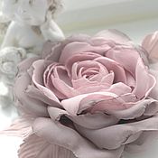 Украшения handmade. Livemaster - original item Brooch flower fabric chiffon rose 