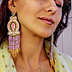 Margaret's Earrings. Pink gold white earrings. soutache. Earrings. LADY-LIZA jewelry shop. My Livemaster. Фото №4
