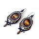 Earrings with tiger eye predator. Earrings. Decorations, jewellery, felt, gifts. Online shopping on My Livemaster.  Фото №2