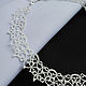 Order Wedding openwork white boho necklace, handmade lace. moonlace. Livemaster. . Necklace Фото №3