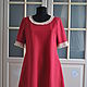 Linen midi dress for summer - Magenta. Dresses. Kupava - ethno/boho. My Livemaster. Фото №6