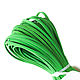 Кожаный шнур (№38, ярко-зеленый, ширина 3мм, толщ. 1,2-1,4мм). Шнуры. Etokozha. Ярмарка Мастеров.  Фото №5