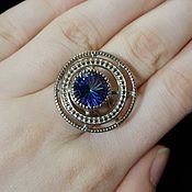 Украшения handmade. Livemaster - original item Silver ring with 11 mm crystal. Handmade.