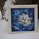 Картина в интерьер синие оттенки  масло Роза в снегу. Картины. Zhelaniye. Интернет-магазин Ярмарка Мастеров.  Фото №2