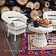 Doll furniture - chair and table - doll house, miniature for dolls #kotomka_nv_set_F004 - set of woven doll furniture
