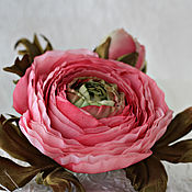 Шелковая роза - брошь "Элиза". Цветы из ткани
